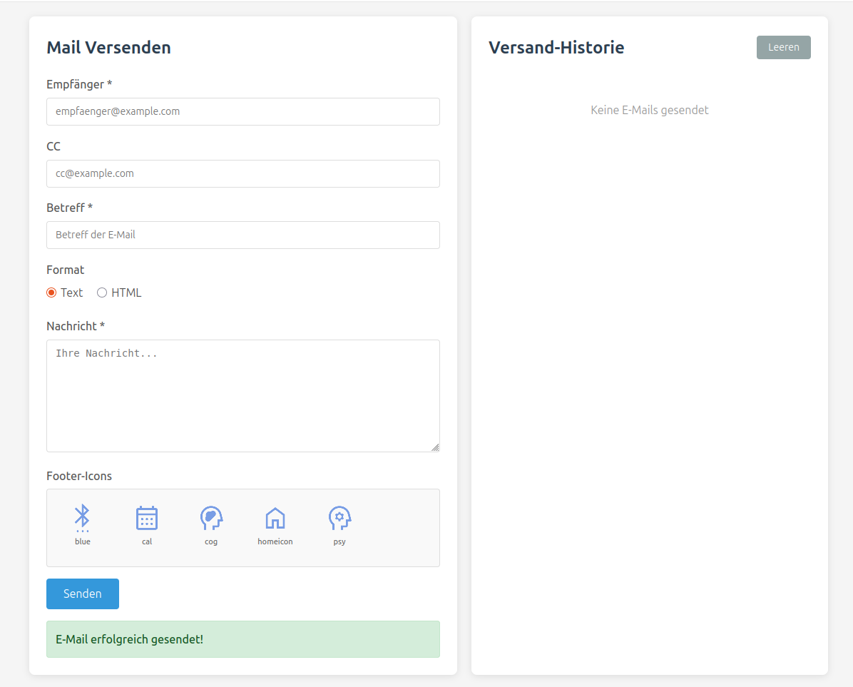 Mail-Service Weboberfläche