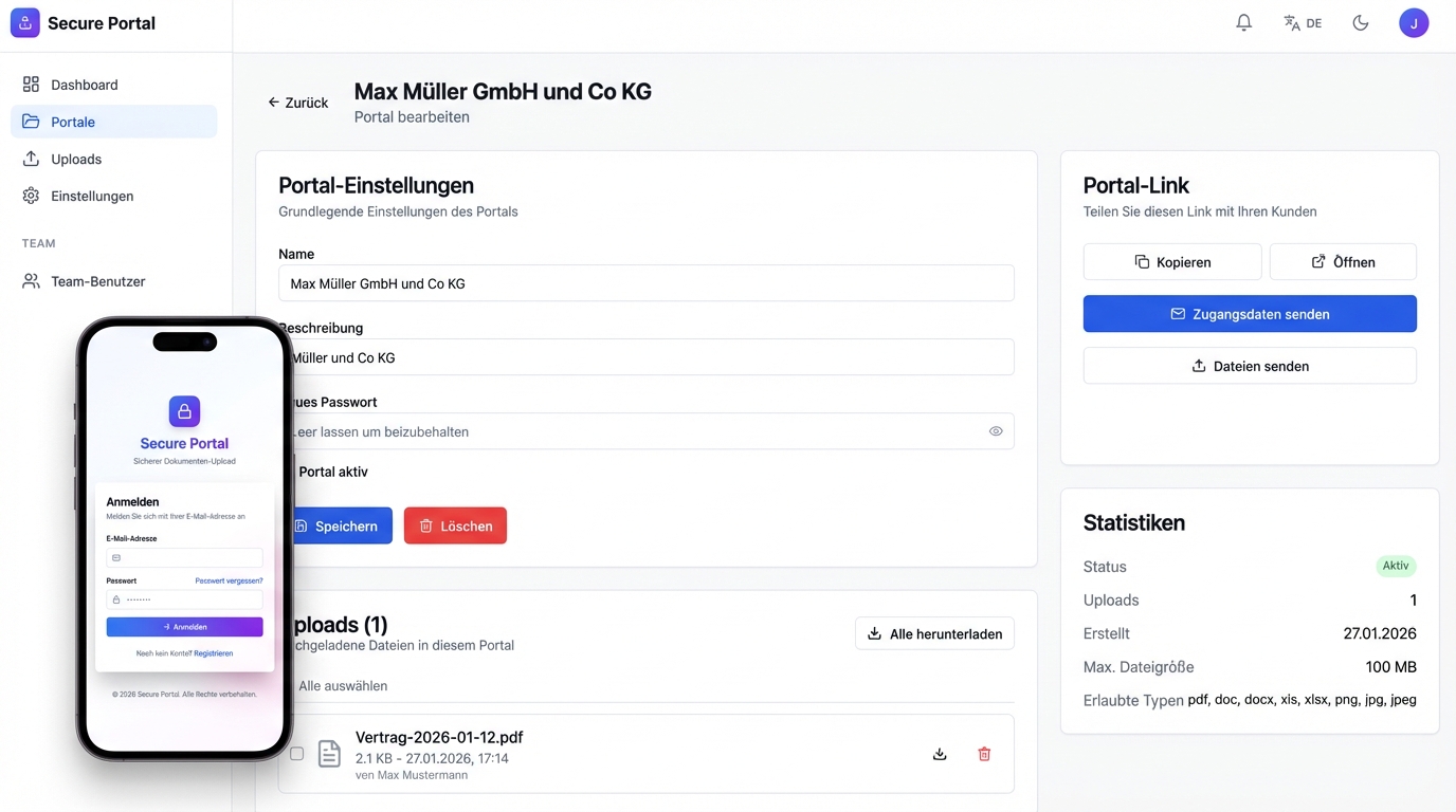 SafeDocs Portal Screenshot